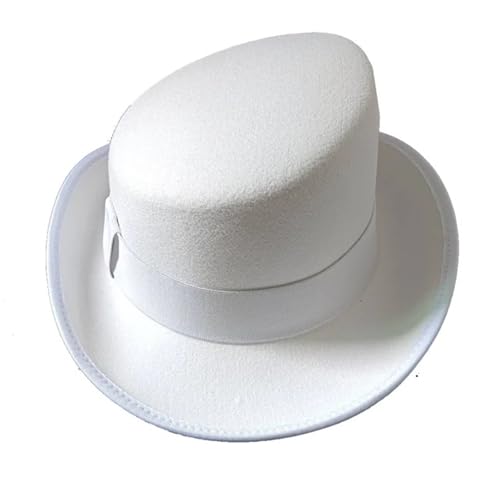 WEQYFDC High Top Fedoras Hut 9 Farben Hut Magic Hat Herren Zylinder Für Eine Gala, Faschingsparty Oder Karneval(White) von WEQYFDC