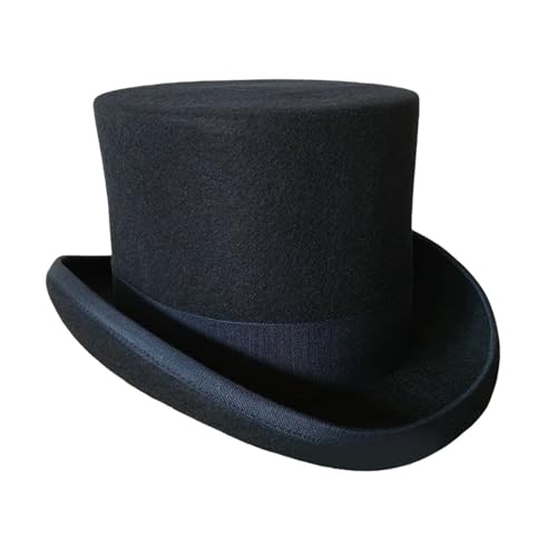 WEQYFDC Polyester-Filz-Zylinder for Männer und Frauen, Zylinder-High-Hat-Topper, Dress-Up-Party-Kostüm, Fedora, Zauberer, Theaterhut Für Eine Gala, Faschingsparty Oder Karneval(Deep Blue,M) von WEQYFDC