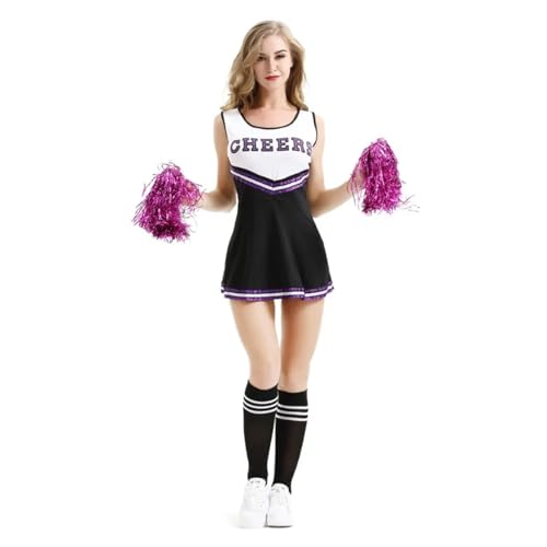 WEQYFDC Ultimative Cheerleader-Kleidung for dynamische Teamleistungen. Hochwertige Uniformen for anspruchsvolle Routinen. Unaufhaltsamer Geist(Black,L) von WEQYFDC