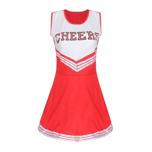 WEQYFDC Ultimative Cheerleader-Kleidung for dynamische Teamleistungen. Hochwertige Uniformen for anspruchsvolle Routinen. Unaufhaltsamer Geist(Red,S) von WEQYFDC