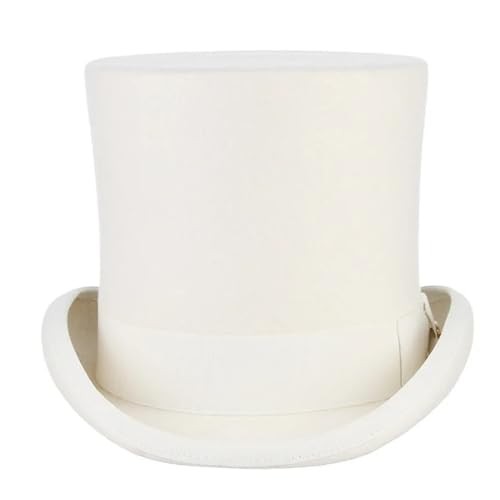 WEQYFDC Wolle Gentleman Tall Hut Bühnenaufführung Top Hüte Magier Retro Hut Fedora Für Eine Gala, Faschingsparty Oder Karneval(S(55cm)) von WEQYFDC