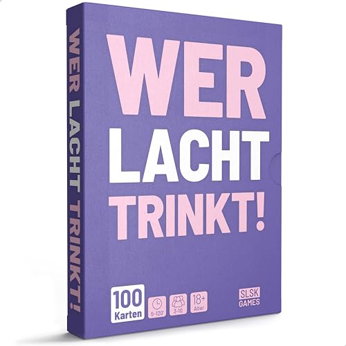 SLSK Games Wer lacht Trinkt® - Könnt Ihr euch das Lachen verkneifen? - mit 100 Karten - Saufspiel - Kartenspiel - Partyspiele für Erwachsene - Trinkspiele Partyspiele ab 18… von SLSK Games