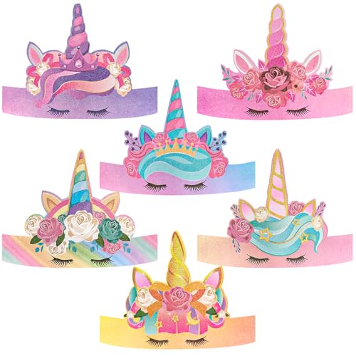 Einhorn Partykronen – 12 Stück Einhorn Geburtstagsparty Hüte Glitzernde Stirnbänder für Mädchen Prinzessin Kinder Rosa Regenbogenblau Dekoration Partyzubehör Gastgeschenk für Schule Klassenzimmer Einhorn Partykronen – 12 Stück Einhorn Geburtstagsparty Hüte Glitzernde Stirnbänder für Mädchen Prinzessin Kinder Rosa Regenbogenblau Dekoration Partyzubehör Gastgeschenk für Schule Klassenzimmer von WERNNSAI