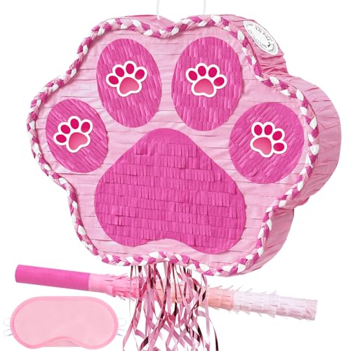 Hundepfoten Piñata – Welpenpfoten Piñata mit Augenbinde und Stock für Haustier Dekoration und Jubiläumszubehör Hundepfoten Piñata – Welpenpfoten Piñata mit Augenbinde und Stock für Haustier Dekoration und Jubiläumszubehör von WERNNSAI