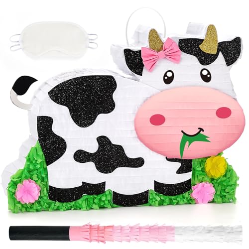 WERNNSAI Milchkuh Pinata – Bauernhof Geburtstagsparty Dekoration Zubehör Pinata mit Augenbinde und Schlagstock für Mädchen Kinder Bauernhof Themen Party Spiel Dekorationen Zubehör WERNNSAI Milchkuh Pinata – Bauernhof Geburtstagsparty Dekoration Zubehör Pinata mit Augenbinde und Schlagstock für Mädchen Kinder Bauernhof Themen Party Spiel Dekorationen Zubehör von WERNNSAI