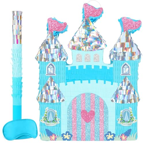 WERNNSAI Blue Castle Pinata – Prinzessinnengeburtstagsparty-Dekorationen von WERNNSAI