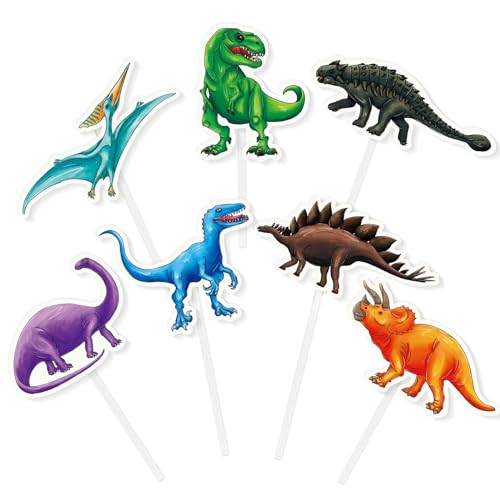 WERNNSAI Dinosaurier-Cupcake-Topper – 35 Stück Dinosaurier-Kuchenaufsätze für Geburtstagsparty, Cupcake-Picks, Kuchendekorationen für Motto-Party, Babyparty, für Kinder, Jungen, von WERNNSAI
