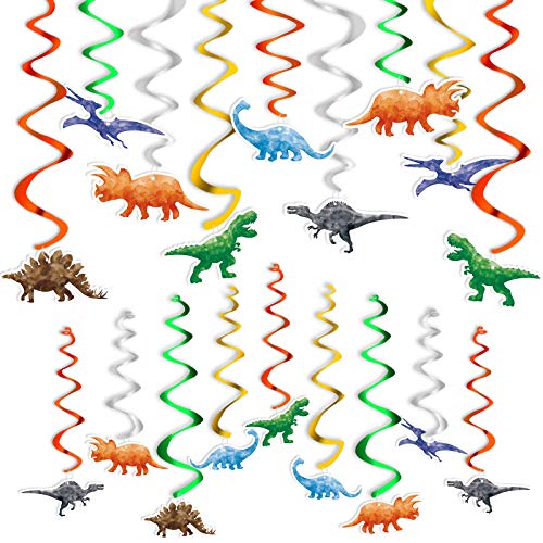 WERNNSAI Dinosaurier Hängedekoration - 24 Teilig Set Dinosaurier Party Dekorationen für Jungen Kinder Deckenhänger Hängende Spiral Dino-Thema Geburtstagsparty Swirl Deckendekoration WERNNSAI Dinosaurier Hängedekoration - 24 Teilig Set Dinosaurier Party Dekorationen für Jungen Kinder Deckenhänger Hängende Spiral Dino-Thema Geburtstagsparty Swirl Deckendekoration von WERNNSAI