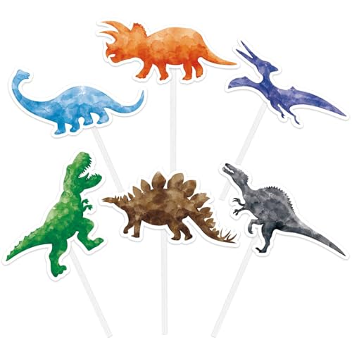 WERNNSAI Dinosaurier Party Cupcake Toppers - 36 Stücke Dino Geburtstagsparty Kuchen Deko Kinder Jungen Dinosaurier Tortendeko Cupcake Toppers Picks Dino Party Dekorationen Kuchen Dekoration Zubehör von WERNNSAI