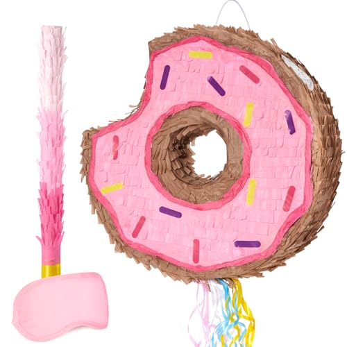 WERNNSAI Donut Piñata – Rosa DonutPiñata mit Schnur GeburtstagspartyDekoration Piñata mit Stab und Augenbinde für Mädchen KinderDonutPiñata mit Zugschnur Familienspiele GeburtstagspartyZubehör WERNNSAI Donut Piñata – Rosa DonutPiñata mit Schnur GeburtstagspartyDekoration Piñata mit Stab und Augenbinde für Mädchen KinderDonutPiñata mit Zugschnur Familienspiele GeburtstagspartyZubehör von WERNNSAI