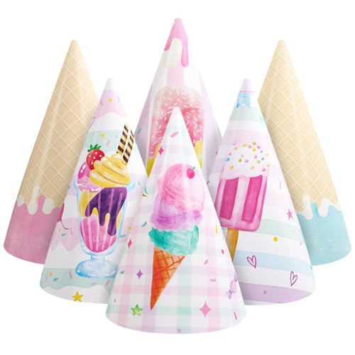 WERNNSAI Eiscreme-Partyhüte, Geburtstagsparty-Zubehör für Mädchen, Jungen, Kinder WERNNSAI Eiscreme-Partyhüte, Geburtstagsparty-Zubehör für Mädchen, Jungen, Kinder von WERNNSAI
