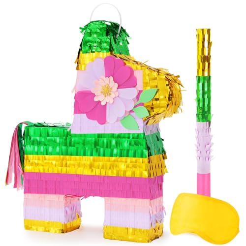 WERNNSAI Esel Piñata – Regenbogen Esel Piñata mit Augenbinde und Fledermaus für Kinder Mädchen Tier Geburtstagspartys Fiestas und Cinco de Mayo Partydekoration WERNNSAI Esel Piñata – Regenbogen Esel Piñata mit Augenbinde und Fledermaus für Kinder Mädchen Tier Geburtstagspartys Fiestas und Cinco de Mayo Partydekoration von WERNNSAI