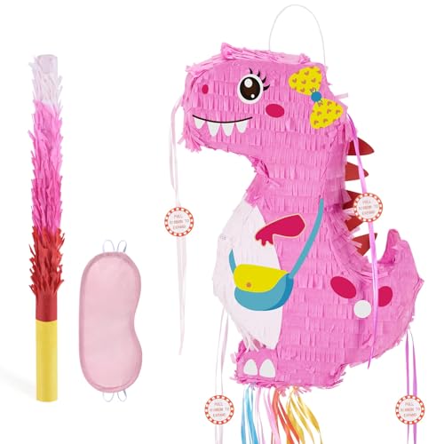 WERNNSAI Faltbare Dinosaurier Piñata – Dinosaurier Geburtstagsparty Zubehör mit Zugschnur ausziehbare Piñata mit Augenbinde Schläger und Quasten rosa Dinosaurier Piñatas Dinosaur Pinata WERNNSAI Faltbare Dinosaurier Piñata – Dinosaurier Geburtstagsparty Zubehör mit Zugschnur ausziehbare Piñata mit Augenbinde Schläger und Quasten rosa Dinosaurier Piñatas Dinosaur Pinata von WERNNSAI