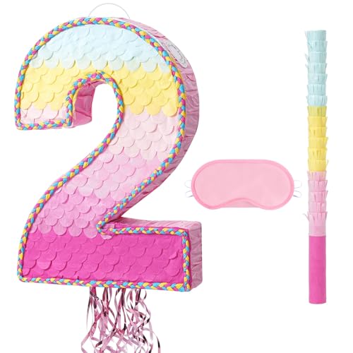 WERNNSAI Geburtstags Pinata – Rosa Geburtstags Piñata 2 Jahre alt Baby Mädchen Kinder Junge Regenbogen Pinata mit Augenmaske festklebend Quaste Kordelzug Geburtstagsparty Dekoration Partyspiel WERNNSAI Geburtstags Pinata – Rosa Geburtstags Piñata 2 Jahre alt Baby Mädchen Kinder Junge Regenbogen Pinata mit Augenmaske festklebend Quaste Kordelzug Geburtstagsparty Dekoration Partyspiel von WERNNSAI