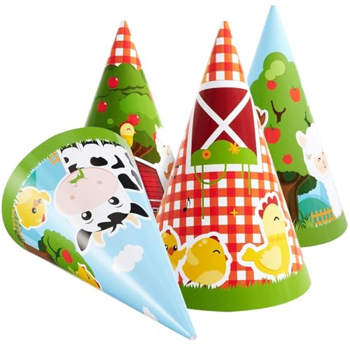WERNNSAI 12 Stück Bauernhof Geburtstagsparty Hüte – 12 Stück Partyhut für Kinder Geburtstagspartyzubehör Party Dekorationen mit Bauernhoftieren KopfbKegelhut Stirnbänder bunte Partyhüte Papier WERNNSAI 12 Stück Bauernhof Geburtstagsparty Hüte – 12 Stück Partyhut für Kinder Geburtstagspartyzubehör Party Dekorationen mit Bauernhoftieren KopfbKegelhut Stirnbänder bunte Partyhüte Papier von WERNNSAI