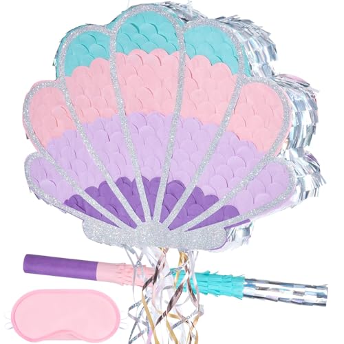 WERNNSAI Muschel-Piñata – Muscheltier-Piñata mit Augenbinde und Fledermaus, Ozean, Meerjungfrau, Geburtstagsparty-Dekoration für Kinder, Mädchen, unter dem Meer, Party, Feier, Babyparty-Zubehör WERNNSAI Muschel-Piñata – Muscheltier-Piñata mit Augenbinde und Fledermaus, Ozean, Meerjungfrau, Geburtstagsparty-Dekoration für Kinder, Mädchen, unter dem Meer, Party, Feier, Babyparty-Zubehör von WERNNSAI
