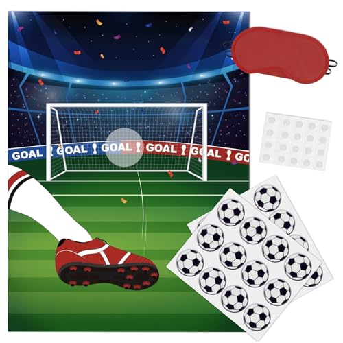WERNNSAI Pin The Football on The Goal – Fußball-Party-Spiele, 71 cmx53 cm, Poster mit 24 wiederverwendbaren Fußball-Aufklebern, für Sport, Geburtstag, Klassenzimmer, Spiele für Kinder und Jungen WERNNSAI Pin The Football on The Goal – Fußball-Party-Spiele, 71 cmx53 cm, Poster mit 24 wiederverwendbaren Fußball-Aufklebern, für Sport, Geburtstag, Klassenzimmer, Spiele für Kinder und Jungen von WERNNSAI