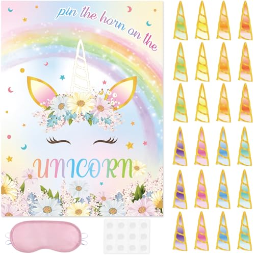WERNNSAI Einhorn Spiel – Einhorn Party Dekorationen 51 × 73 cm Einhorn Partyspiel für Kinder Mädchen mit 24 Hörnern Einhorn Geburtstagsparty Zubehör für die Wanddekoration WERNNSAI Einhorn Spiel – Einhorn Party Dekorationen 51 × 73 cm Einhorn Partyspiel für Kinder Mädchen mit 24 Hörnern Einhorn Geburtstagsparty Zubehör für die Wanddekoration von WERNNSAI