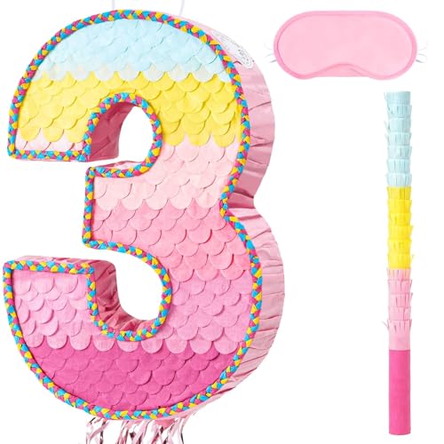 WERNNSAI Pinke Pinata – Partyzubehör zum 3. Geburtstag von WERNNSAI