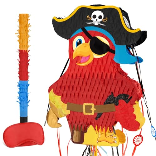 WERNNSAI Piraten Piñata mit Zugschnur – Piraten Piñata mit Augenbinde und Schläger für Jungen Kinder Piñata karibisches Abenteuer Piraten Geburtstagsparty Dekoration Mini Pinata Spiel Fiestas WERNNSAI Piraten Piñata mit Zugschnur – Piraten Piñata mit Augenbinde und Schläger für Jungen Kinder Piñata karibisches Abenteuer Piraten Geburtstagsparty Dekoration Mini Pinata Spiel Fiestas von WERNNSAI
