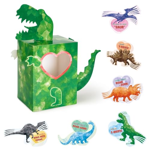 WERNNSAI Valentinstagskarten-Geschenkbox für Kinder – 24 Stück Dinosaurier-Valentinskarten für Jungen, Kinder, Schule, Klassenzimmer, Valentinstag, Valentinstag, Grußkarten, Klassenzimmer, WERNNSAI Valentinstagskarten-Geschenkbox für Kinder – 24 Stück Dinosaurier-Valentinskarten für Jungen, Kinder, Schule, Klassenzimmer, Valentinstag, Valentinstag, Grußkarten, Klassenzimmer, von WERNNSAI