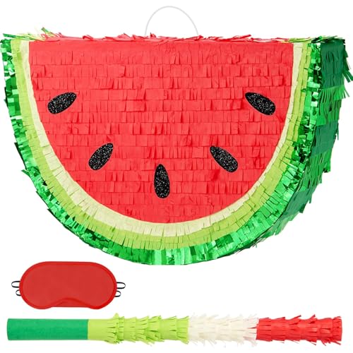 WERNNSAI Wassermelone Pinata - Sommer Obst Thema Geburtstag Party Dekorationen Obst Pinata mit Augenbinde und Fledermaus für Sommer Tropische Party Supplies Fiestas Karneval Spiel WERNNSAI Wassermelone Pinata - Sommer Obst Thema Geburtstag Party Dekorationen Obst Pinata mit Augenbinde und Fledermaus für Sommer Tropische Party Supplies Fiestas Karneval Spiel von WERNNSAI