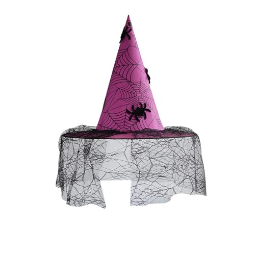 Halloween-Hexenhut für Damen, Gothic-Stil, Zauberer-Kappe, Neuheit, Halloween, Hexen, Cosplay, Kostüm, Party-Zubehör (G, mehrfarbig, Einheitsgröße) von WERNZATT