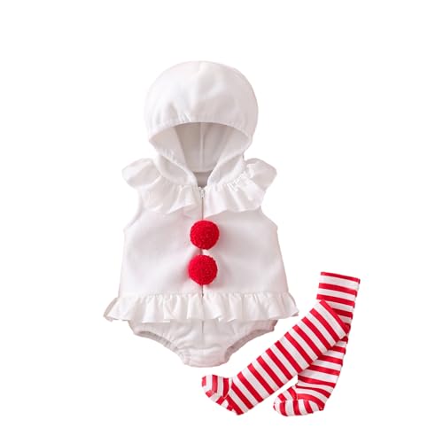 WERNZATT Baby-Halloween-Kostüme für Kleinkinder, Mädchen, Jungen, Tier-Cosplay-Outfits, flauschig, warm, lustig, mit Reißverschluss und Beinstulpen (weißer Schneemann, 6-12 Monate) von WERNZATT