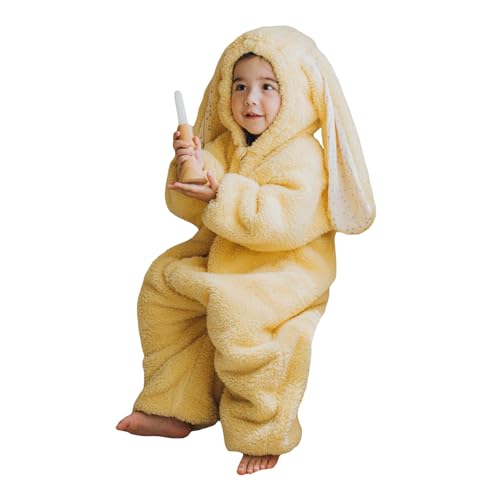 WERNZATT-Karneval Ostern Babywear lange Ärmel mit Kapuze Hasenohren Bodysuit Party Cosplay Kostüm für 0-3 Jahre Baby (Gelb, 18-24 Months) von WERNZATT