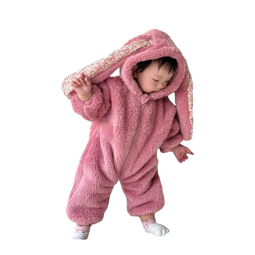 WERNZATT-Karneval Ostern Babywear lange Ärmel mit Kapuze Hasenohren Bodysuit Party Cosplay Kostüm für 0-3 Jahre Baby (Rosa, 2-3 Years) von WERNZATT