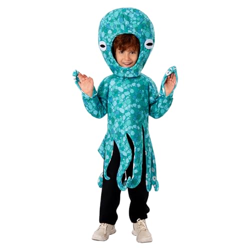 WERNZATT-Kinder Blau Octopus Kostüm Unisex,Lustige Ozean Tier Halloween Kostüm für Jungen Mädchen Cosplay Party Urlaub Outfit (Blau, XL) von WERNZATT