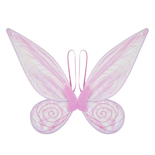 WERNZATT-Mädchen Schmetterling Fee Flügel, Prinzessin Schmetterling Flügel funkelnde Kostüme für Geburtstag Urlaub Party (Rosa, 60cm*48cm/23.6''*18.9'') von WERNZATT