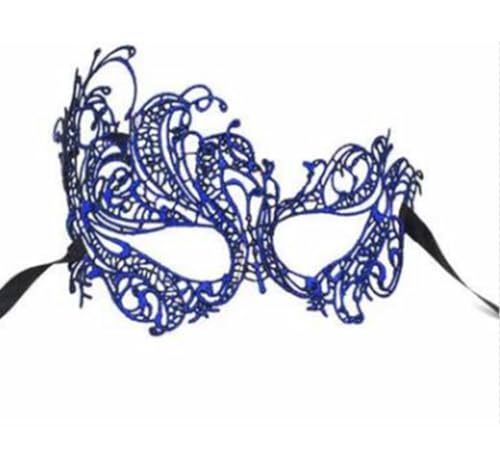 WERNZATT-Maskerade Masken Goldene Karneval Masken Metall Venedig Party Masken Halloween Kostüm Zubehör für Frauen Mädchen (Blau, One Size) von WERNZATT