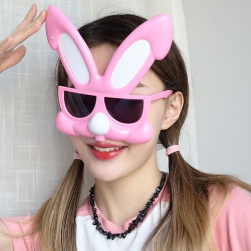 WERNZATT-Ostern Brille Ei Hase Erwachsene Brille leichtes Plastik Hase Kostüm Zubehör Party Favours Fotostudio Requisite (Pink, One Size) von WERNZATT