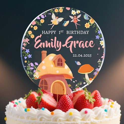 WERWAES Cake Topper Personalisiert - Acryl Hochzeit & Geburtstag Tortendeko - Individueller Tortenstecker für Hochzeitstorte & Geburtstagskuchen - Tortentopper mit Namensgravur (Style-1) von WERWAES