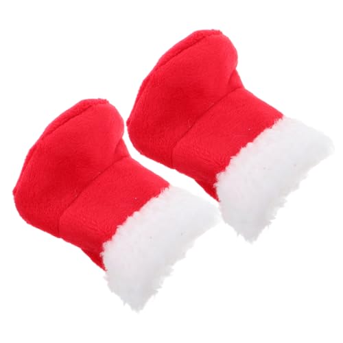 WESIEVYA Puppenhaus-ministiefel Weihnachtsmann-puppenschuhe Miniatur-dekoschuhe Für Puppenkleidung Plüschmaterial Für Puppenhauszubehör von WESIEVYA
