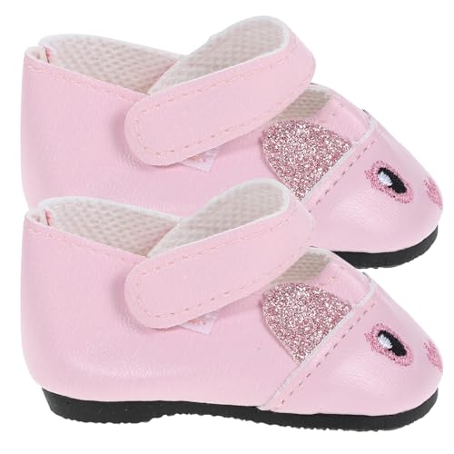 WESIEVYA 1 Paar Puppenschuhe Puppenwagen Mini-Puppen Plüschpuppe Mini-Babys Kleine Puppen Meine Lebenspuppe Prinzessin Puppenhaus Minischuhe Dekorative Minischuhe Rosa von WESIEVYA