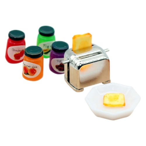 WESIEVYA 1 Satz Puppenhaus-zubehör Mini-Toaster-Modell Simulation Marmeladenflasche Und Kunstbrotdekoration WESIEVYA 1 Satz Puppenhaus-zubehör Mini-Toaster-Modell Simulation Marmeladenflasche Und Kunstbrotdekoration von WESIEVYA