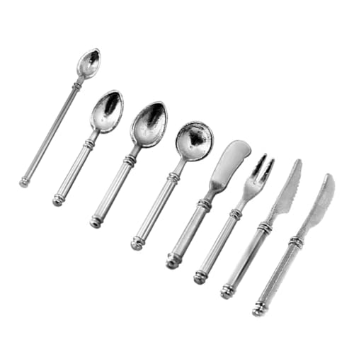 WESIEVYA 8-teiliges Miniatur-silberbesteck-Set Mini-küchenzubehör Für Puppenhäuser Jungen Und Mädchen Spielküchenspielzeug WESIEVYA 8-teiliges Miniatur-silberbesteck-Set Mini-küchenzubehör Für Puppenhäuser Jungen Und Mädchen Spielküchenspielzeug von WESIEVYA