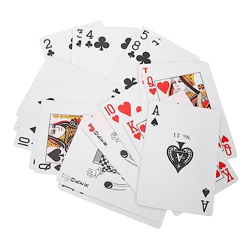 WESIEVYA 1 Satz Riesiges Pokerkarten Jumbo Spielkarten für Partys Drucktechnologie Leicht und Tragbar für Unterhaltsame Spielabende mit Freunden und Familie Größere Karten für Mehr Spaß von WESIEVYA