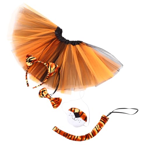 WESIEVYA 1 Satz Tiger-anzug Hund Bogen Tragen Zubehör Tigerkostüm Für Erwachsene Party-kopfschmuck Tigerschwänze Halloween-tiger-kopfschmuck Cosplay-kopfschmuck Cosplay-nase Schwamm von WESIEVYA