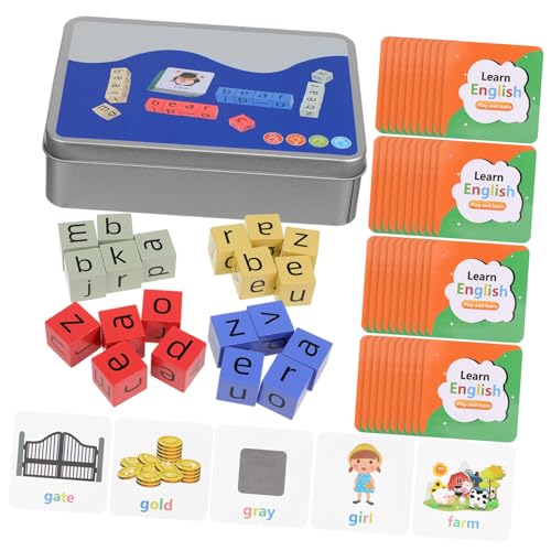 WESIEVYA Lernspiel für Jungen und Mädchen Rechtschreibspiel Spielzeug 1 Set Holzklötze Alphabet-Spielzeug für Kinder Im Vorschulalter Buchstaben-zuordnungs-lernspielzeug von WESIEVYA