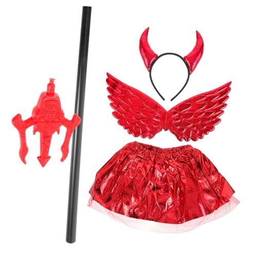 WESIEVYA 1 Set Halloween Flügel, Hörner, Kopfschmuck, Netzrock, Teufelshorn Stirnband, Halloween Cosplay Requisite, Halloween Kostümzubehör, Halloween, Halloween Teufel Cosplay WESIEVYA 1 Set Halloween Flügel, Hörner, Kopfschmuck, Netzrock, Teufelshorn Stirnband, Halloween Cosplay Requisite, Halloween Kostümzubehör, Halloween, Halloween Teufel Cosplay von WESIEVYA