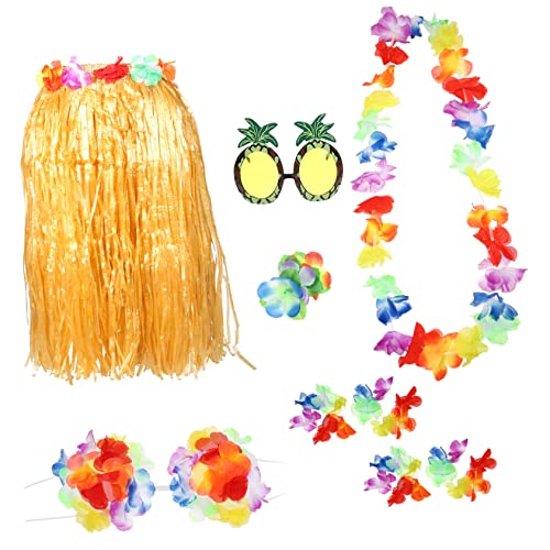 WESIEVYA 1 Set Hawaiianische Hula Grasröcke, Hawaiianische Partydekorationen, Poolparty Dekorationen, Halloween Kostüme, Simulations Strohrock, Hawaii Ankleideset, Party Requisite, von WESIEVYA