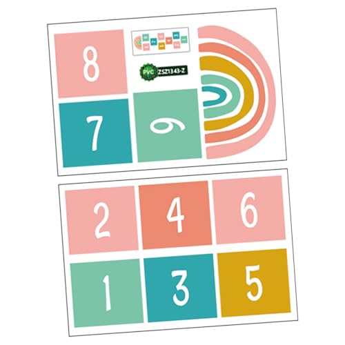 WESIEVYA Interaktive Lernbodenaufkleber 10er-Set Aufkleber Für Jungen Und Mädchen Lernspielzeug PVC Ideal Für Spielzimmer von WESIEVYA