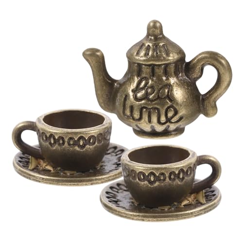 WESIEVYA 1 Set Mini Aus Metall, Mini Teetassen, Miniatur Utensilien, Miniatur Teetassen, Mini Puppenhaus Zubehör, Mini , Rollenspielset, Spielzeug, Rollenspielzeug, Mini Zubehör von WESIEVYA