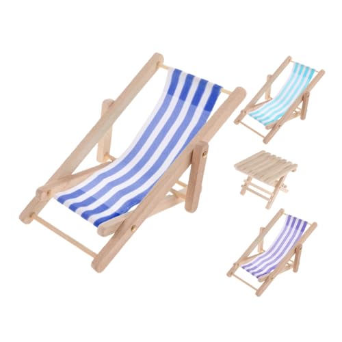 WESIEVYA 1 Set Mini Strandstuhl, Faltbarer Mini Strandstuhl, Mini Hausmöbel, Mini Dekoration, Miniatur Klappstühle, Puppenhaus Ornament, Miniatur Strandstuhl, Mini Stuhl von WESIEVYA