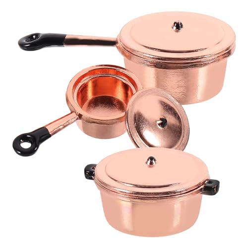 WESIEVYA 1 Set Puppenhauszubehör Puppenhaus Küchenzubehör Mini Herde Puppenhaus Miniaturtopf Mini Kochutensilien Mini Mini Kochgeschirr Pädagogisches Mini Kochgeschirr von WESIEVYA