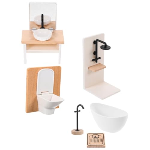 WESIEVYA 1 Set Puppenzimmermöbel Badezimmermöbel Puppenhausbedarf Badezimmerdekor Miniatur Badezimmer Requisite Puppenhausmöbel Puppenhaus Duschraummodell Puppenhauszubehör von WESIEVYA