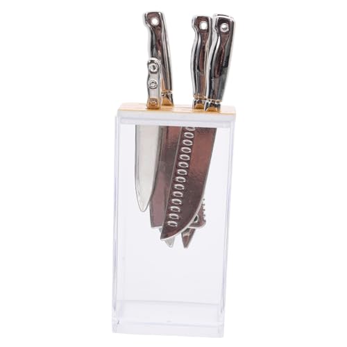 WESIEVYA 1 Set Transparentes Messerset, Miniatur Requisiten, Mini Küchenrequisite, Mini Cutter, Miniatur Küchenutensilien, Modell, Tiny House, Küchenutensilien, Rollenmodelle, Miniatur von WESIEVYA